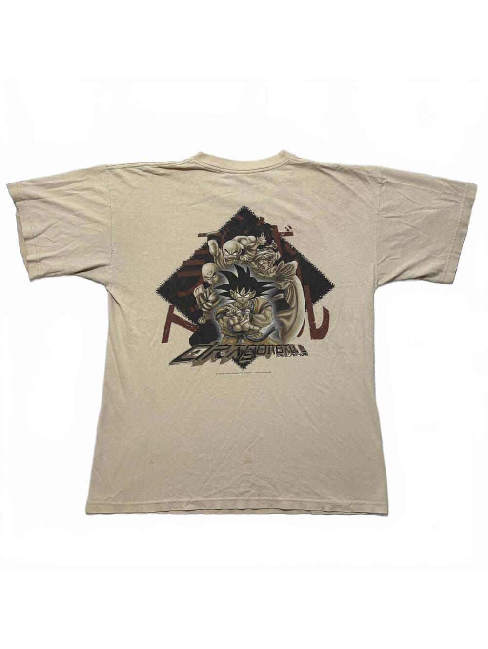 VTG 90's 1999 Dragon Ball Z Goku Picolo Anime Graphic T-Shirt Men's L Beige